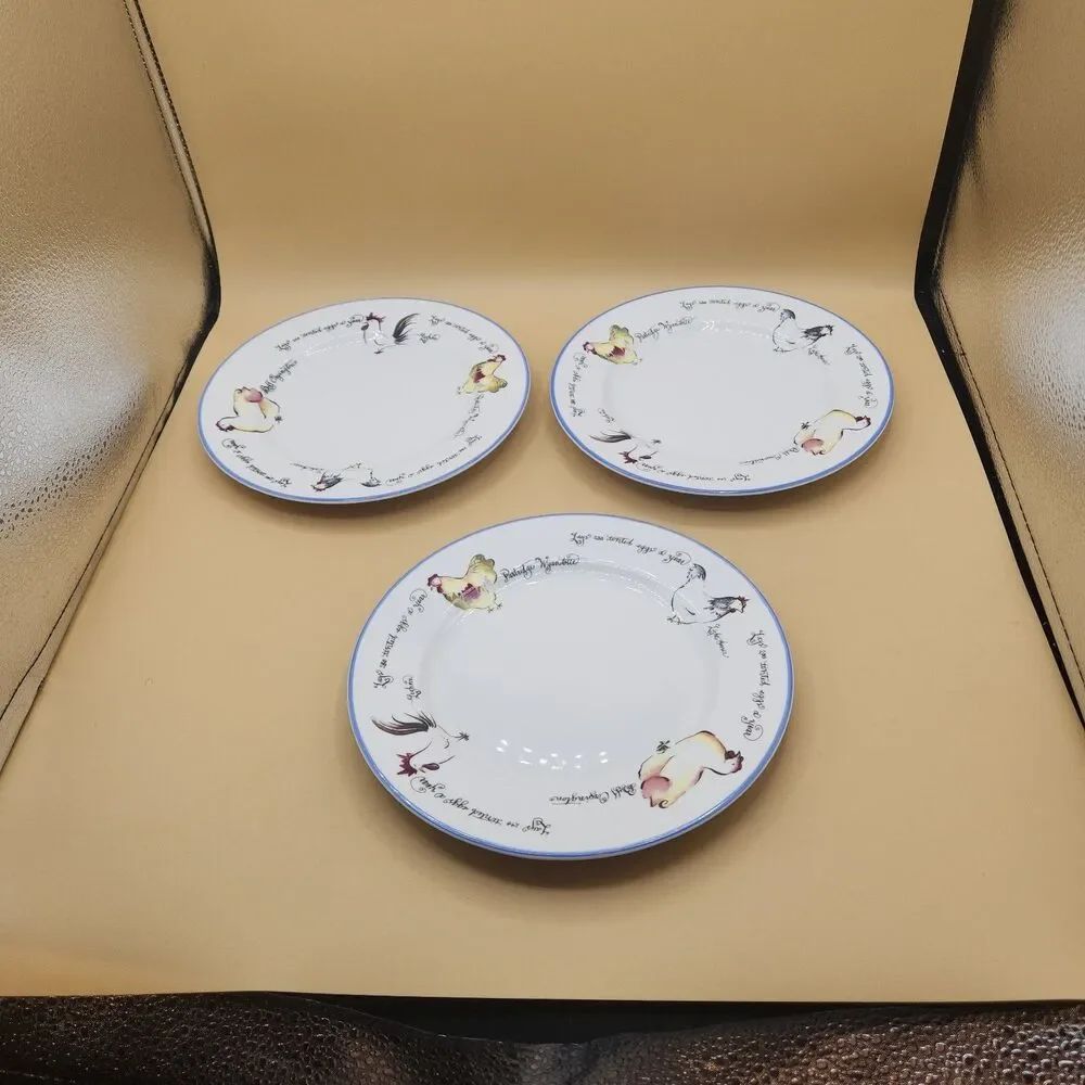 Chicken Breeds Plates Williams Sonoma Dessert Salad 8” Rosanna Made In Italy - Picture 2 of 15